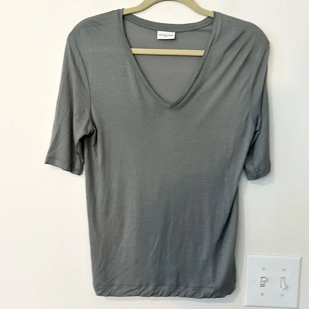 Dries Van Noten Sage V-Neck Top M